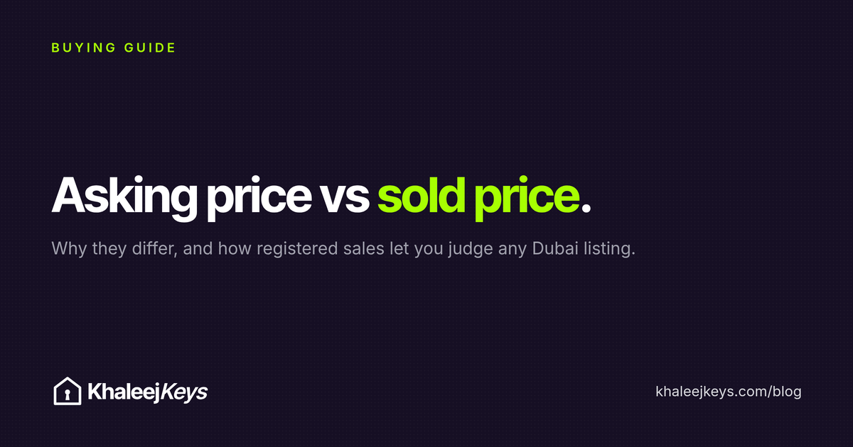 Asking price vs sold price in Dubai, and how to tell them apart