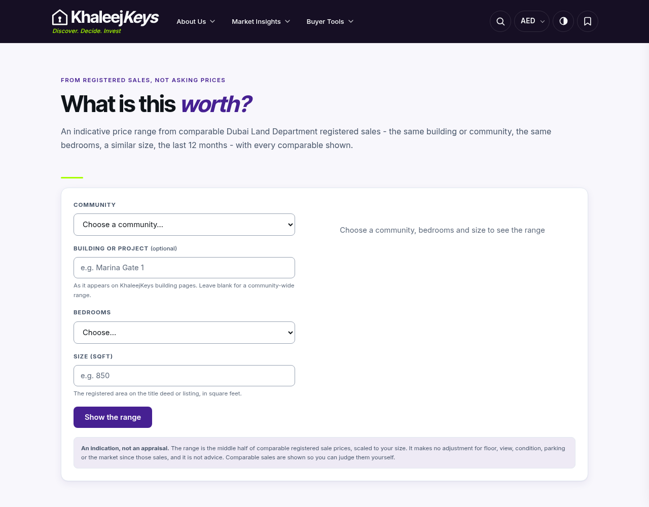 The KhaleejKeys estimate tool